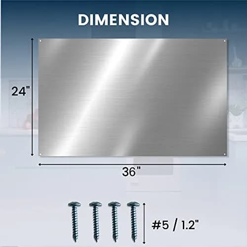 CalPalmy 24" x 36" Stainless Steel Backsplash Panel | Compatible with Broan-NuTone SP3004, Easy Install thumbnail 2