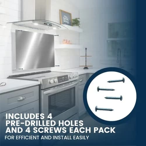 CalPalmy 24" x 36" Stainless Steel Backsplash Panel | Compatible with Broan-NuTone SP3004, Easy Install thumbnail 3