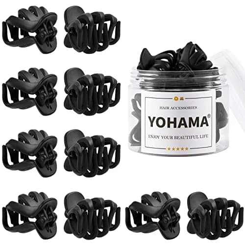 YOHAMA Black 10pcs Hair Clips 4cm (1.57 inch) | Strong Grip Octopus Claw Clips for Thin to Thick Hair thumbnail 1