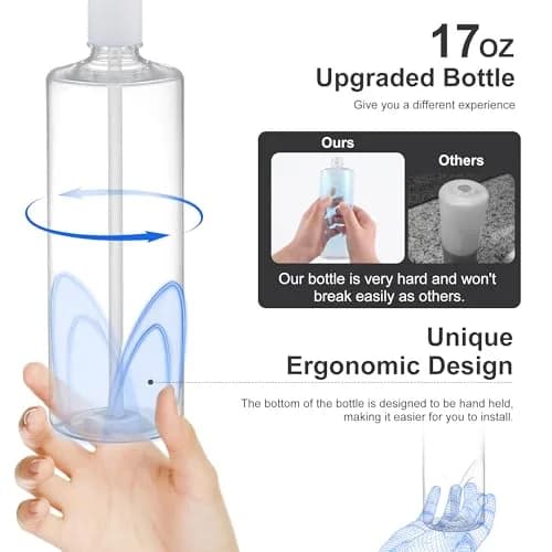 GAGALIFE Built-in Soap Dispenser for Kitchen Sink with 500ml Bottle, Matte Black | Easy Refill & Installation thumbnail 7