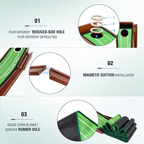 ToVii Golf Practice Mat Indoor 250cm x 250cm | Portable, Ball Return & Guided Alignment (120 chars) thumbnail 3
