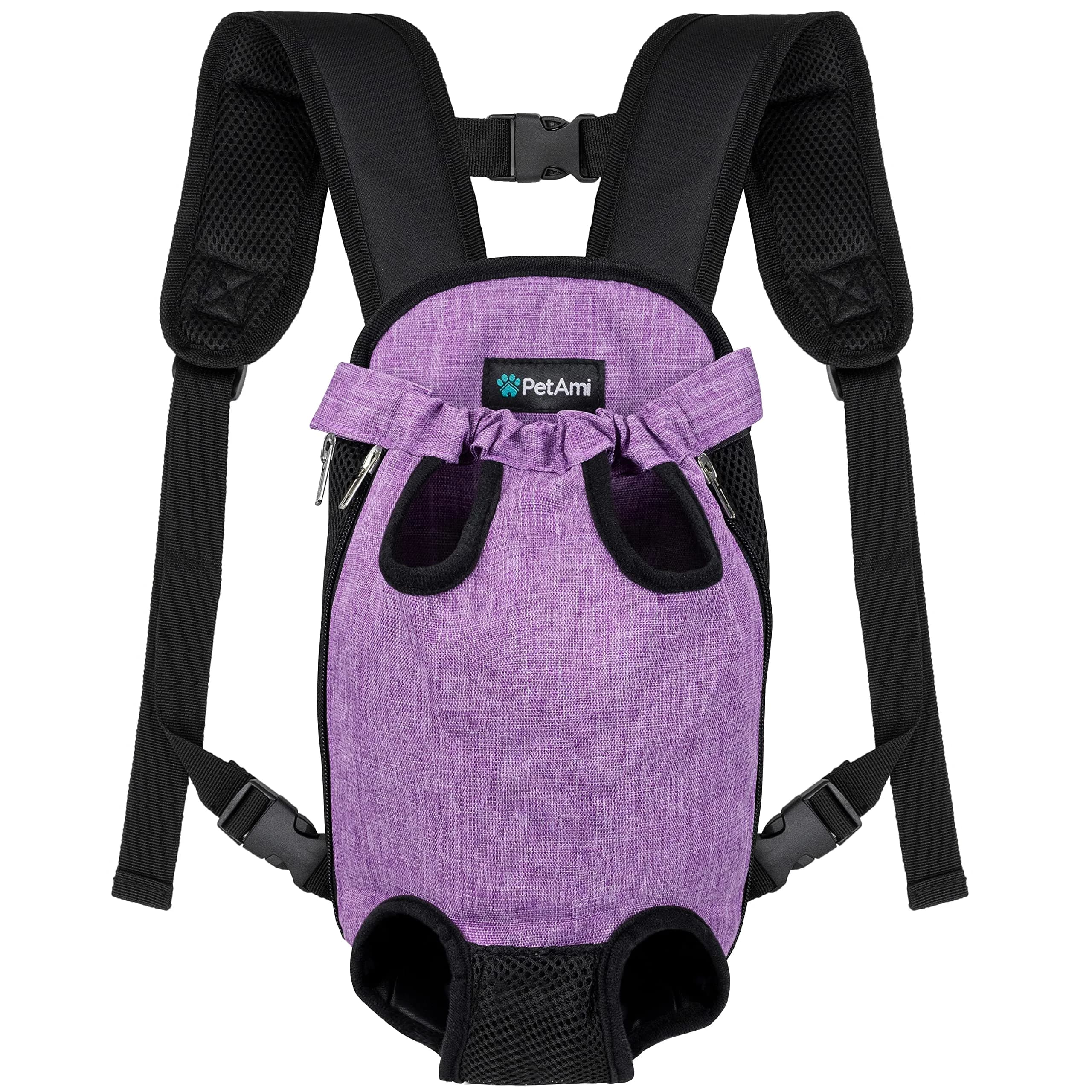 PetAmi Dog Carrier Backpack, Adjustable Ventilated Pet Sling for Small Medium Dogs & Cats, Large, 12-16 lbs, Purple | Lightweight & Expandable - main product image