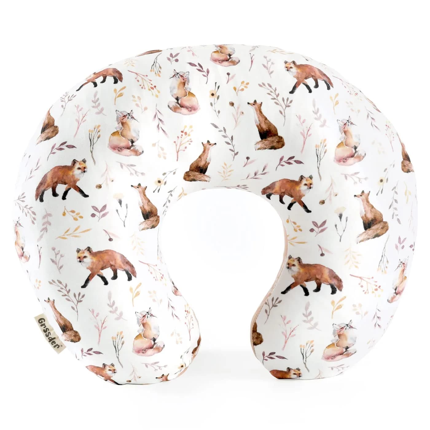 GRSSDER Nursing Pillow Cover Stretchy Minky Removable Slipcover for Breastfeeding Pillows, Ultra Soft Comfortable Fox Pattern (22.5 x 18 inches) - main product image