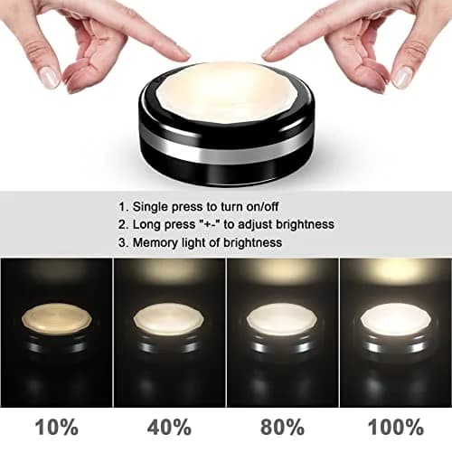 Starxing Wireless LED Under-Cabinet Puck Lights with Remote | Modern White Light for Kitchen & Closet thumbnail 3