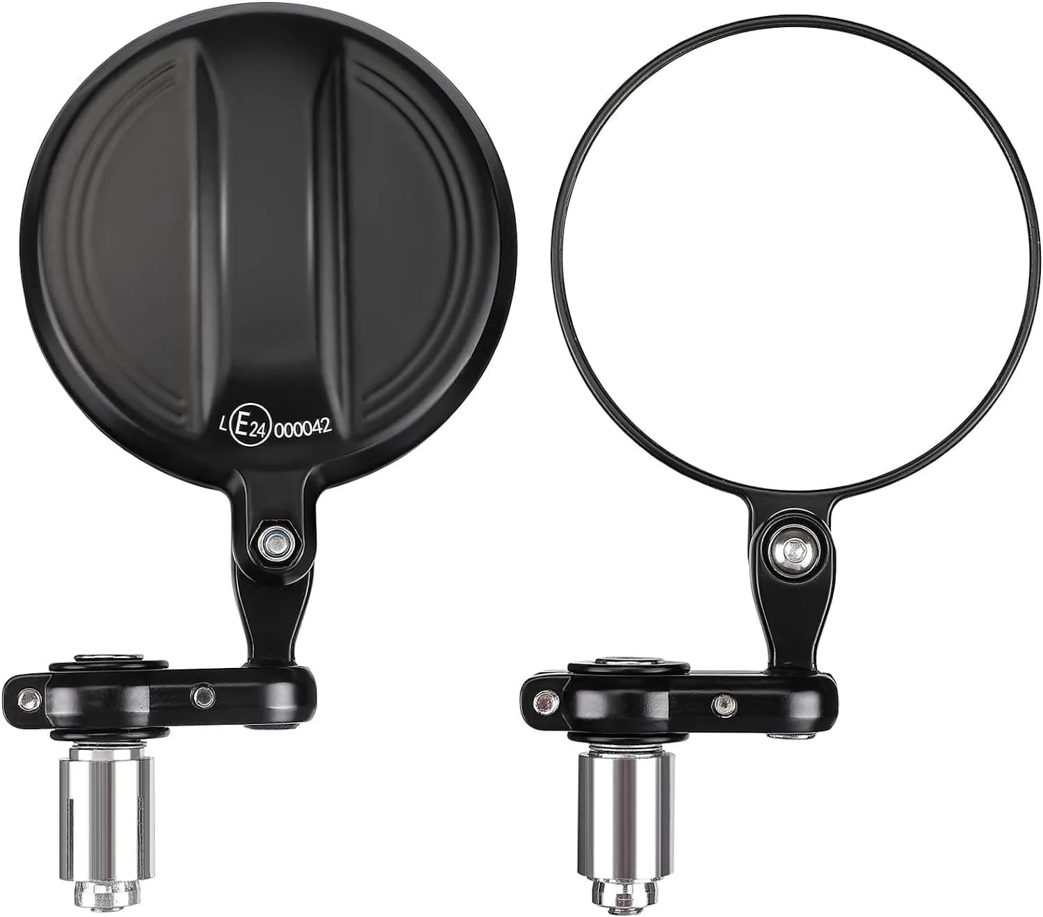 KEMIMOTO Motorcycle Handlebar Mirror, 360° Rotatable, Black | Wide Field of View & Durable Aluminum - main product image