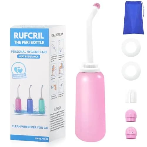 RUFCRIL Peri Bottle Postpartum 500ml | Boilable TPE, Travel Bag, Feminine & Baby Care thumbnail 1