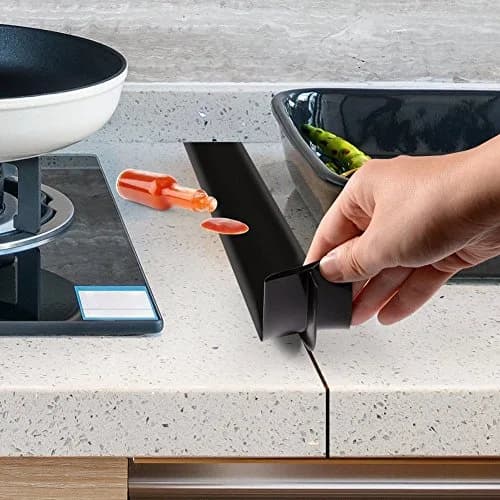 DOOHOOKIT Flexible Kitchen Stove Gap Covers 2 Pack 21 Inches Black | Seals Gaps Between Counter and Stovetop thumbnail 4