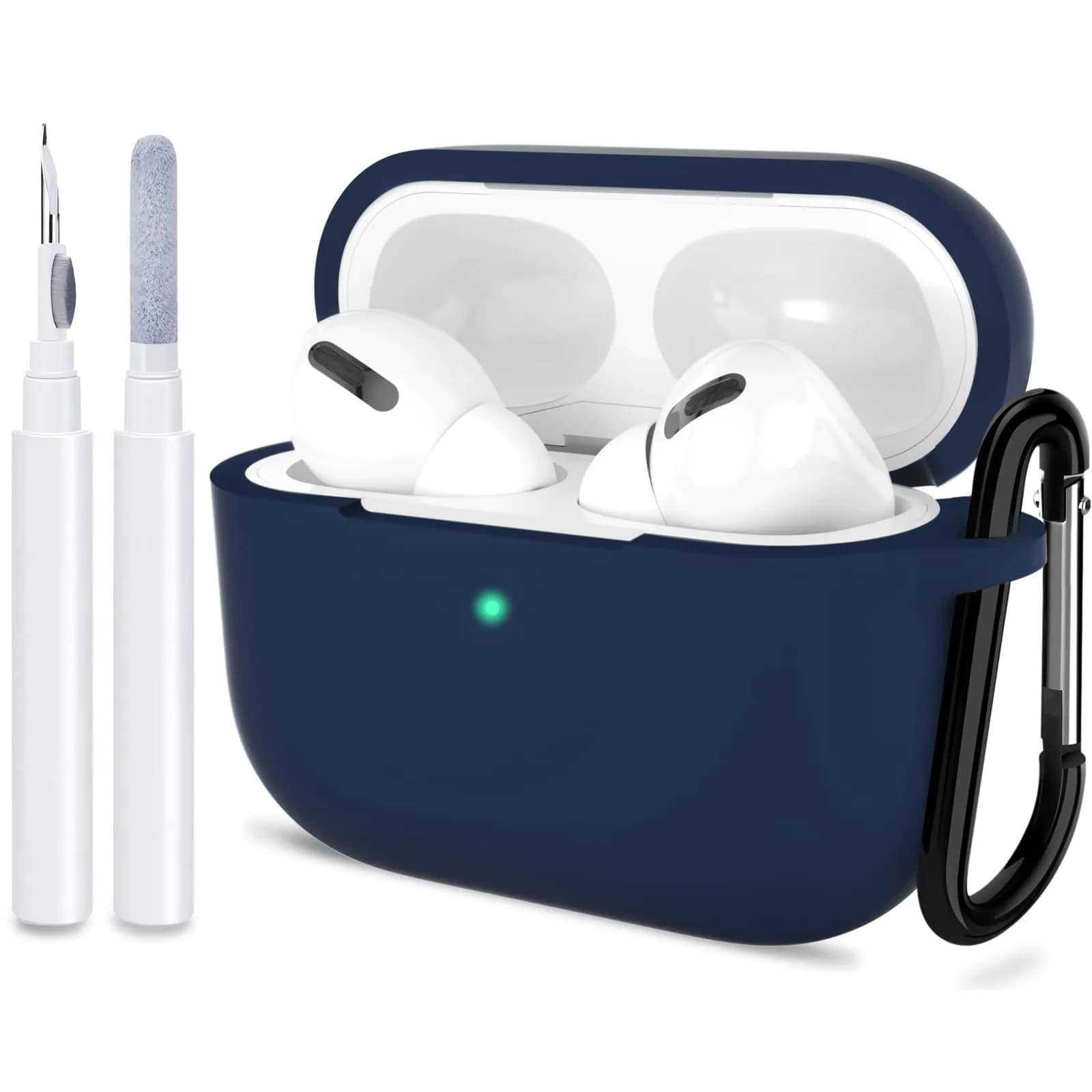 ATUAT for AirPods Pro 2nd Gen Case Cover | Silicone Skin with Keychain, Midnight Blue