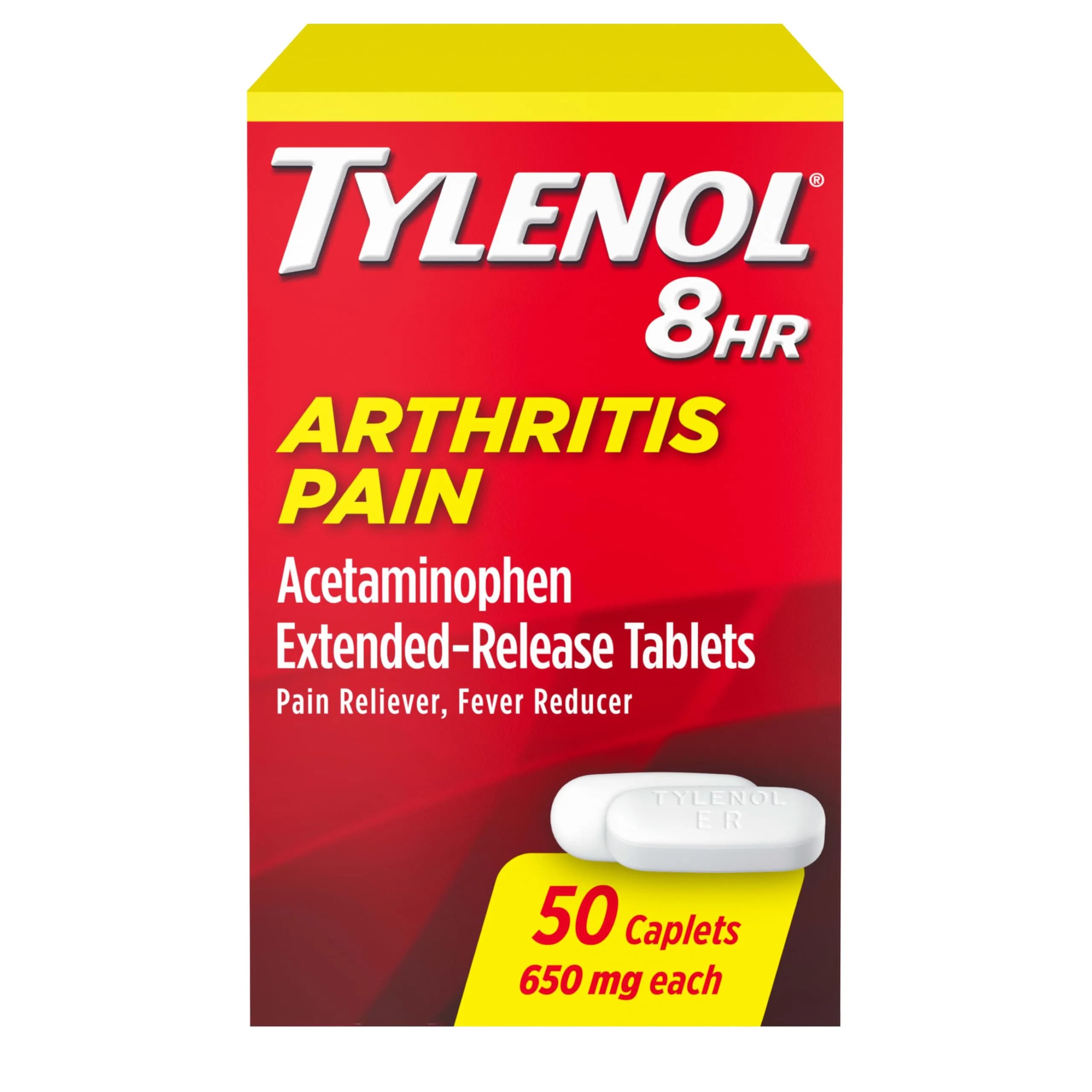 Tylenol 8-Hour Extended Release Caplets, 650 mg Acetaminophen, 100 Count | Pain Relief for Adults — Pain Relief