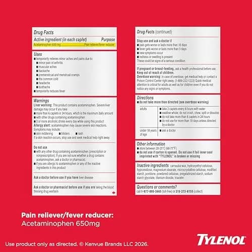 Tylenol 8-Hour Arthritis Pain Relief Extended-Release Caplets 650 mg (50 Count) | Doctor Recommended OTC Pain Reliever thumbnail 7