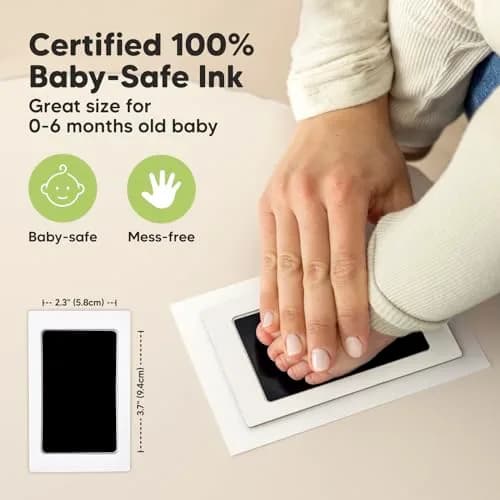KeaBabies Inkless Baby Hand and Footprint Kit (Ash Wood) | Mess-Free Keepsake for Newborns thumbnail 6