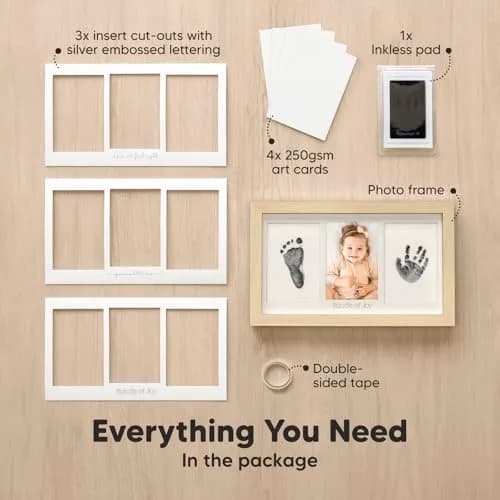 KeaBabies Inkless Baby Hand and Footprint Kit (Ash Wood) | Mess-Free Keepsake for Newborns thumbnail 2