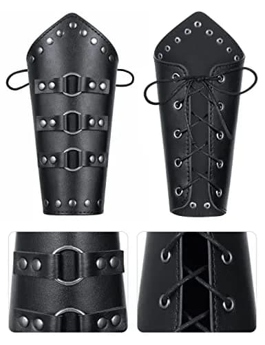ALAMIYA Medieval Knight Leather Belt Shawl Men Renaissance Half Shoulder Cape Scarf Buckle Bracers Retro Magic Cork Potion Bottle Sword Frog Accessories thumbnail 7