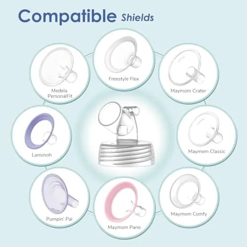 Maymom Two-Piece Wide Neck Pump Parts for Spectra S1/S2 Pumps | 19mm Flanges for Comfortable Pumping thumbnail 3