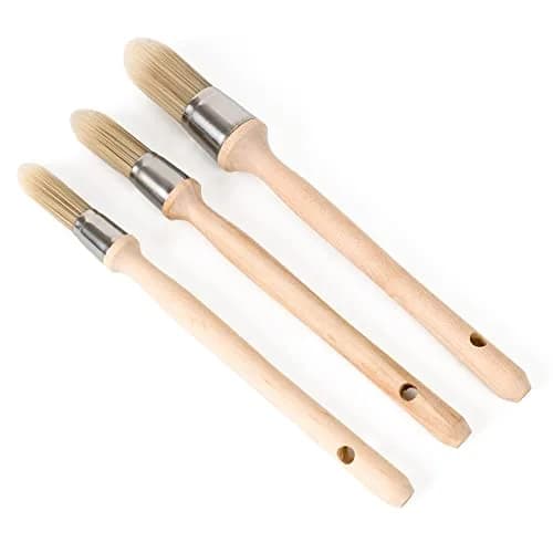 UVEPBSMN 3-Pack Trim Edge Paint Brushes, Round Small Paint Brush Set 0.6-1 inch (1.5-2.5 cm) | Professional & DIY Wall Edging thumbnail 1