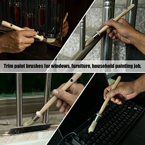 UVEPBSMN 3-Pack Trim Edge Paint Brushes, Round Small Paint Brush Set 0.6-1 inch (1.5-2.5 cm) | Professional & DIY Wall Edging thumbnail 5