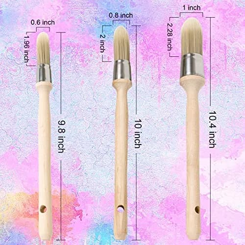 UVEPBSMN 3-Pack Trim Edge Paint Brushes, Round Small Paint Brush Set 0.6-1 inch (1.5-2.5 cm) | Professional & DIY Wall Edging thumbnail 3