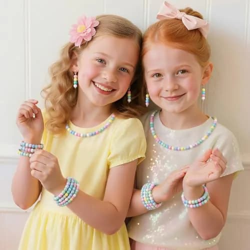 Simetufy Pony Beads 1200 pcs Macaron Pastel Colored Beads for Crafts | 6x9mm Plastic Beads for Jewelry & DIY Projects thumbnail 7