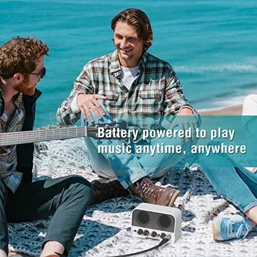 LEKATO Mini Guitar Amp 5W White | Rechargeable, Portable, Wireless Bluetooth Practice thumbnail 7