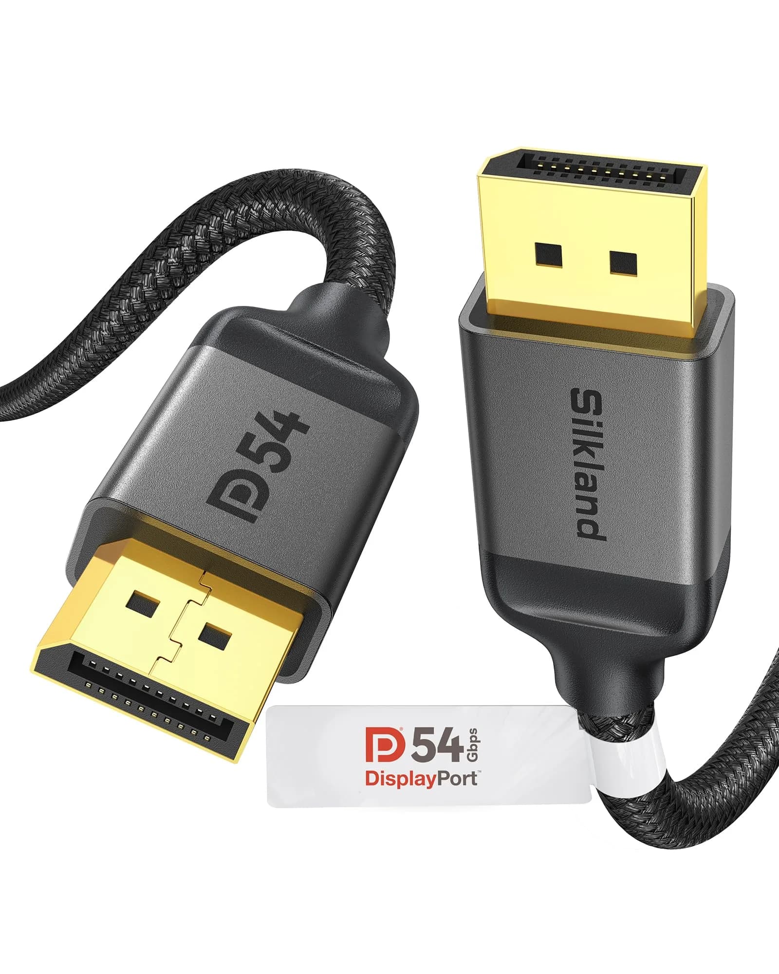 Silkland 54Gbps 16K DisplayPort Cable 2.1, 3.3FT | VESA Certified 16K Support for Gaming & High-Res Monitors