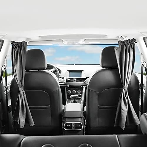 MEEWOO Blackout Suede Car Divider Privacy Curtain for Front & Rear Seat Partition - Small (79 x 39.5 inch) thumbnail 6