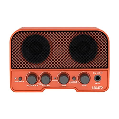 LEKATO Mini Guitar Amp 5W Orange | Rechargeable, Portable, Wireless Bluetooth Practice Amp thumbnail 7