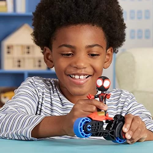 Spidey and His Amazing Friends Miles Morales Action Figure with Toy Motorcycle, Preschool Toys, 150g (0.33lb) | Ages 3 and Up thumbnail 6