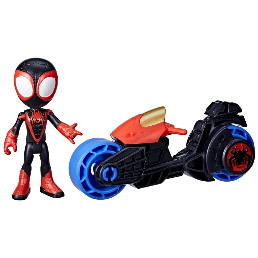Spidey and His Amazing Friends Miles Morales Action Figure with Toy Motorcycle, Preschool Toys, 150g (0.33lb) | Ages 3 and Up — Miles Morales