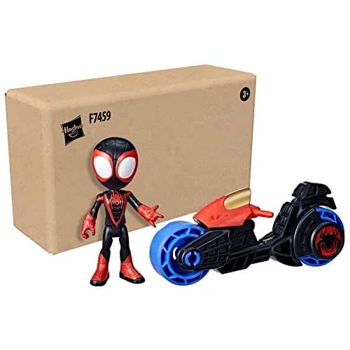 Spidey and His Amazing Friends Miles Morales Action Figure with Toy Motorcycle, Preschool Toys, 150g (0.33lb) | Ages 3 and Up thumbnail 2