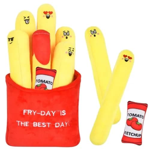 ChezMax French Fries Plush Pillow | Cute Food Plushie for Kids & Adults, 7.25 x 12 inches thumbnail 1