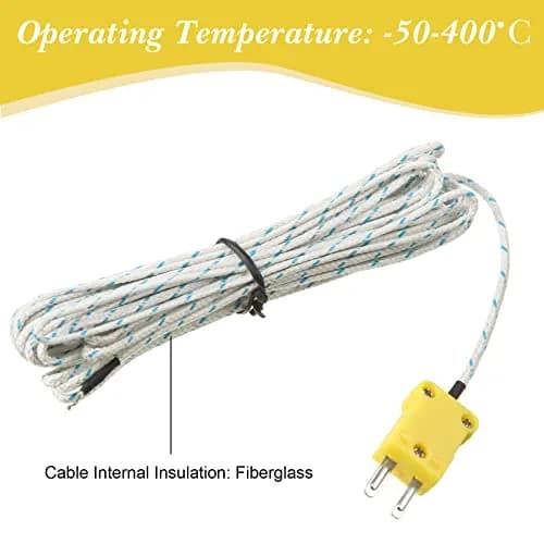 Weewooday K Type Thermocouple Probe 3m | Fast Response, Universal Compatibility, Fiberglass Insulation thumbnail 6