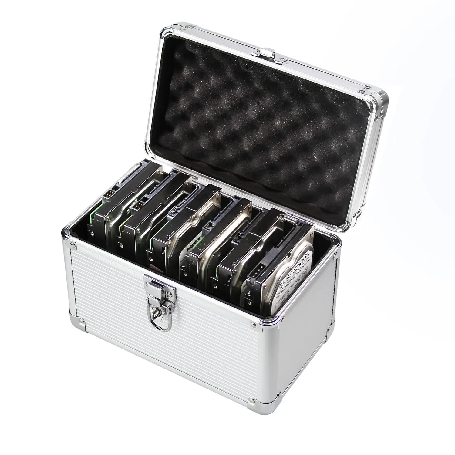 GLOTRENDS B86 14-Slot Hard Drive Storage Box 32cm (12.6in) | Protects 3.5" & 2.5" HDDs from Dust & Water — B6