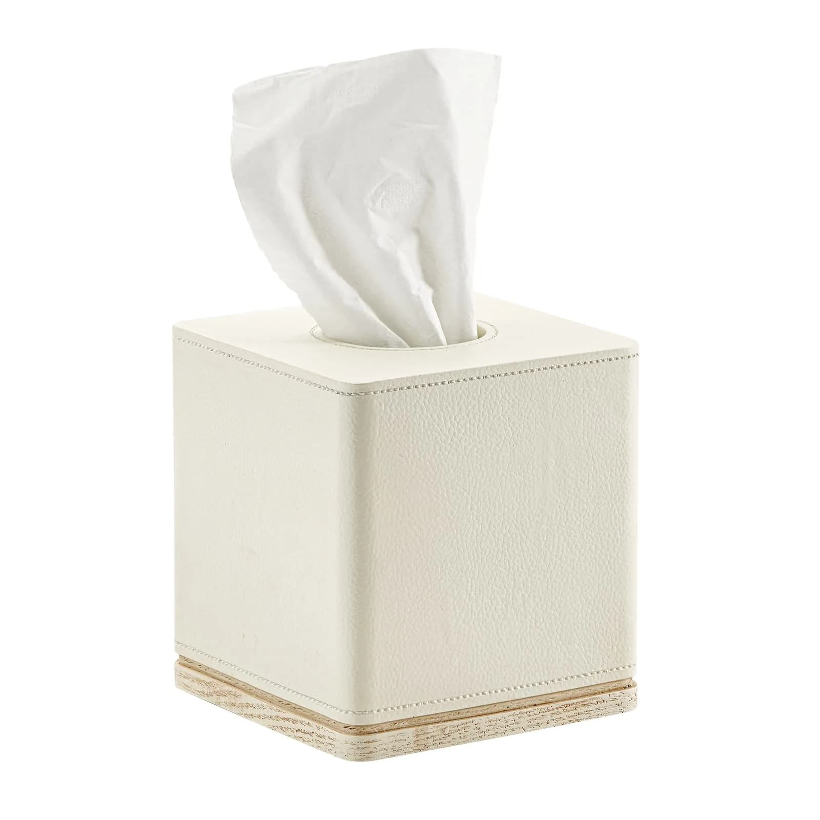 Polytree Tissue Box Cover Square Resin 5.5 Inch | Heavy Duty Home Decor - main product image