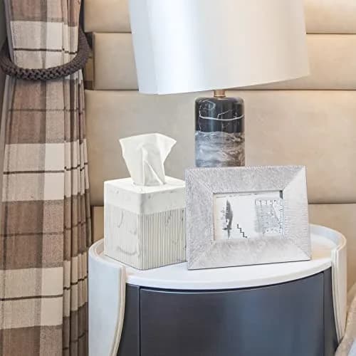 Polytree White Tissue Box Cover Square Resin 5.5 Inch | Heavy Duty Home Decor thumbnail 7