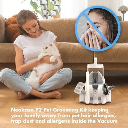 Neakasa P2 Pro Dog Grooming Kit with Vacuum Suction 99% Hair | 5 Tools, 2L Dustbin, Low Noise (110V) thumbnail 8