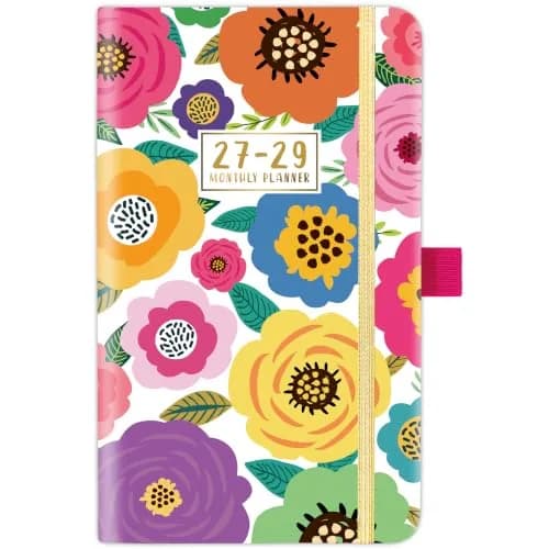 Tullofa 3-Year Pocket Calendar 6.3" x 3.8" (Jan 2027 - Dec 2029) | Monthly Planner with Elastic Closure & Pen Holder thumbnail 1