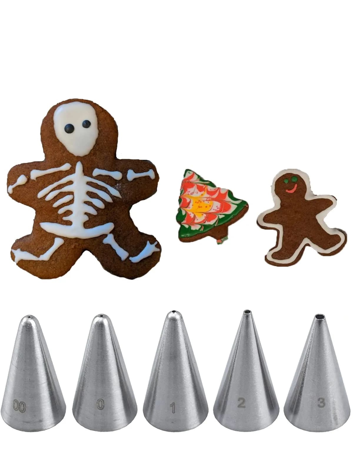 Hdujuan Cake Decorating Piping Tips Set, 1M 1A 2A 2D 4B | Professional Baking Tools — H