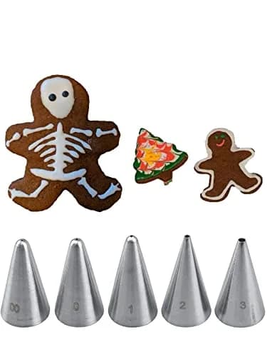 Hdujuan Piping Tips Set #00#0#1#2#3 | Fine Royal Icing Cookie Decorating Tools thumbnail 1
