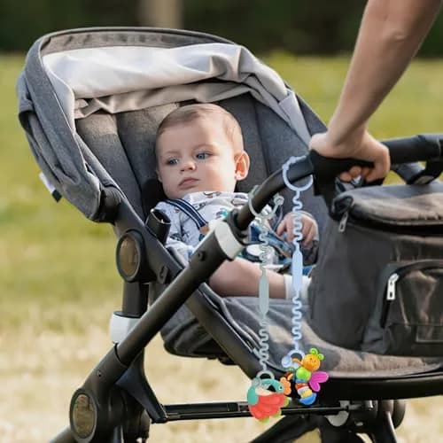 Toy Straps, Pacifier Holder Clip with Self-Adjusting Bayonet | Food-Grade Silicone, BPA-Free, 3 Pack thumbnail 4
