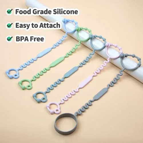 Silicone Baby Pacifier & Toy Straps | BPA-Free, Adjustable & Easy to Clean (5PS) thumbnail 7