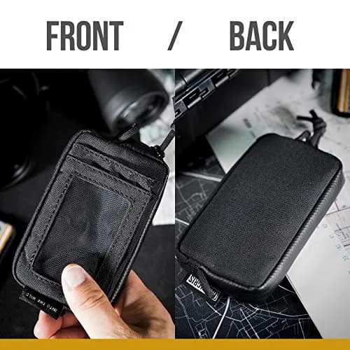 ONETIGRIS Tactical Front Pocket Wallet Camo Black | Minimalist Zippered Card Holder with ID Window thumbnail 6