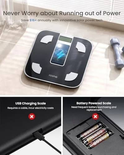 RENPHO Elis Solar 1 Smart Scale 180kg (400lb) | Accurate Body Composition Tracking thumbnail 5