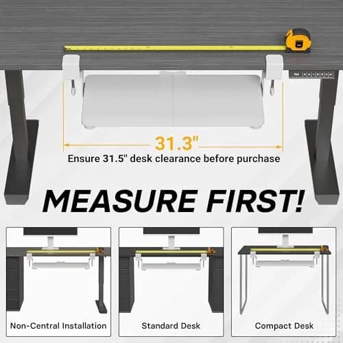 BONTEC Under Desk Keyboard Tray 25.6" x 11.8" | Space-Saving, Clamp Mount, White thumbnail 4