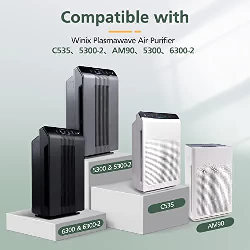 isinlive 115115 Replacement Filters for Winix Air Purifiers - 3 True HEPA Filters (5"x5"x5") thumbnail 2