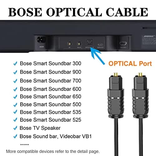 LILIBIN Replacement for Bose Optical Audio Cable - 1.5m Fiber Optic | Durable, Clear Sound thumbnail 3
