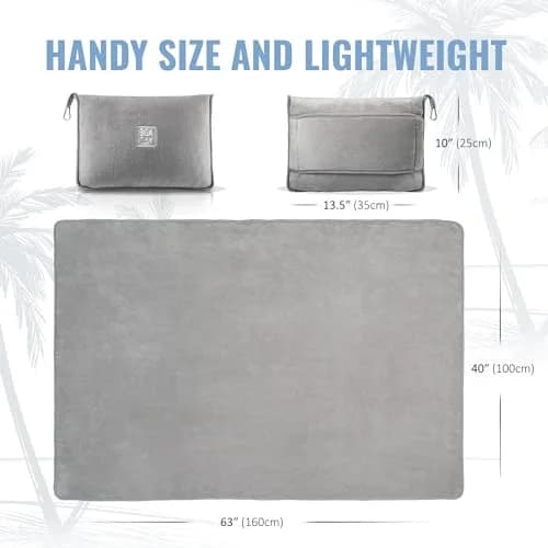 BOACAY Soft & Warm Travel Blanket Pillow 160cm x 100cm | Micro Plush Fleece for Airplane & Car thumbnail 7