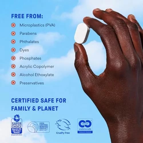 BLUELAND 100% Plastic-Free Dishwasher Detergent Tablets, 60 Count | EPA Safer Choice Certified thumbnail 6