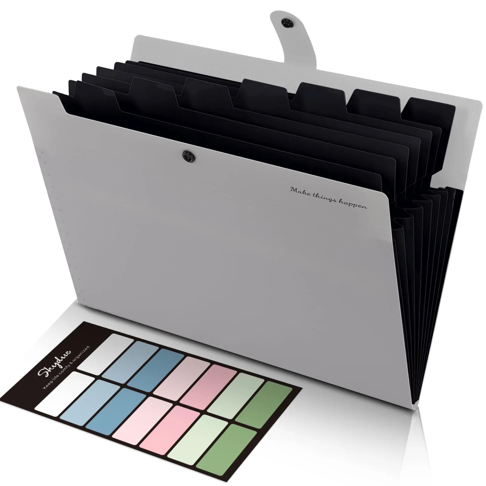 SKYDUE Accordion File Organizer 8 Pockets 32.5 cm (12.8 in) | Portable Document Paper Organizer for Office, School, Home