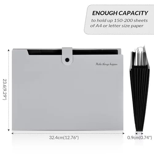 SKYDUE Accordion File Organizer 8 Pockets 32.5 cm (12.8 in) | Portable Document Paper Organizer for Office, School, Home thumbnail 5