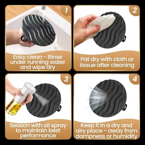 Gourmet Easy Cast Iron Smash Burger Press with Heat Resistant Handle 900g (2 lb) | Perfect Smash Burgers & Steaks thumbnail 5